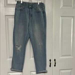 YMI High Rise Blue Jeans with Distressed Details